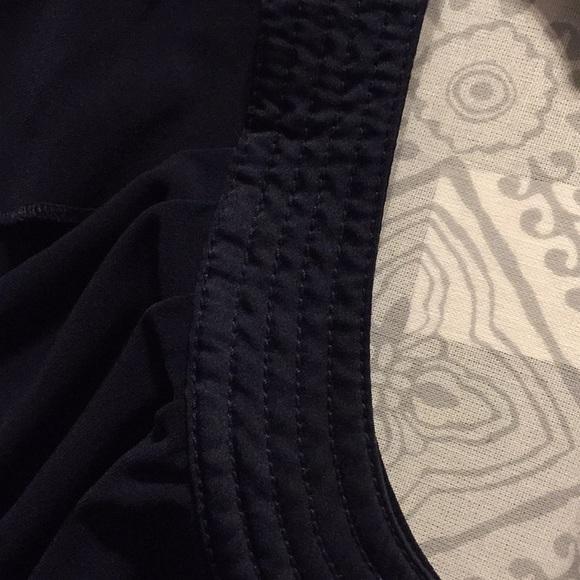 Navy blue top with satin trim - Picture 5 of 5